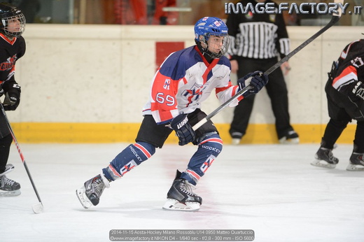 2014-11-15 Aosta-Hockey Milano Rossoblu U14 0950 Matteo Quartuccio